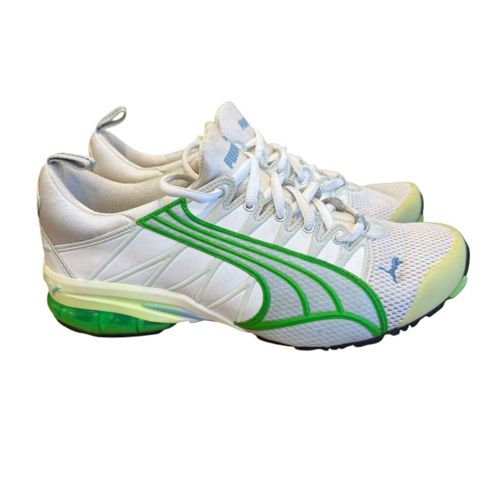 Puma Cell Voltaic Shoe Sneaker 181863 27 White Neon Green Womens Size 8 HTF